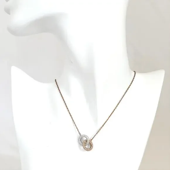 Swarovski Gold and Silver Interlocking Necklace - Picture 2 of 10
